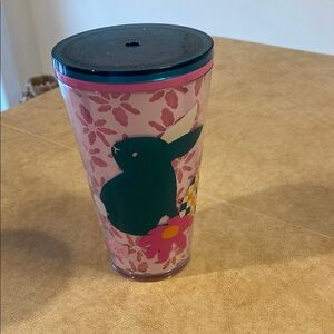 Pink Floral Bunny Tumbler..starbucks